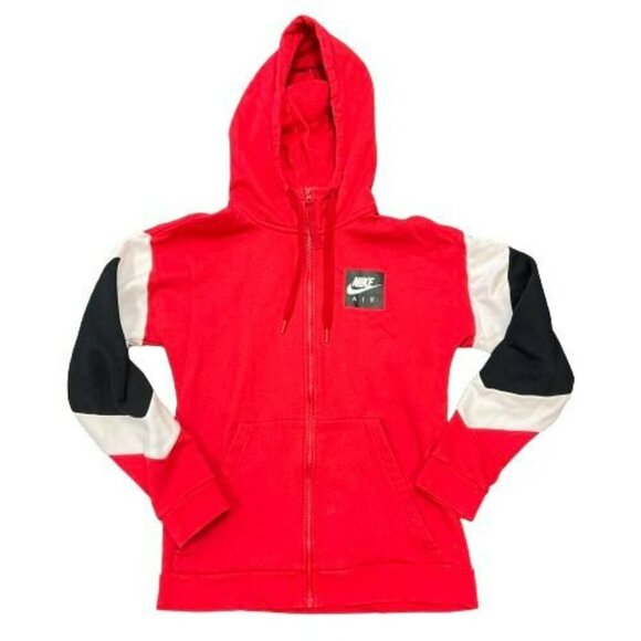 Nike Air Mens Red Athleisure Long Sleeve Pockets Full Zip Hoodie Jacket US Sz S - Picture 4 of 16